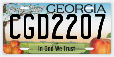GA license plate CGD2207