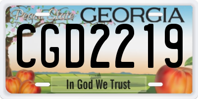 GA license plate CGD2219