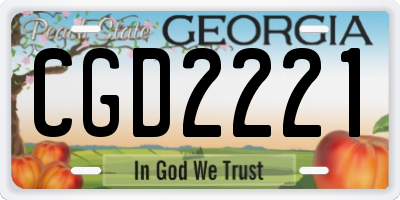 GA license plate CGD2221