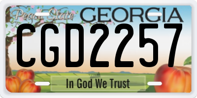 GA license plate CGD2257