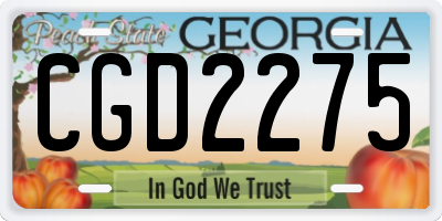 GA license plate CGD2275