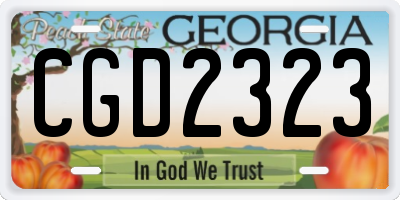 GA license plate CGD2323