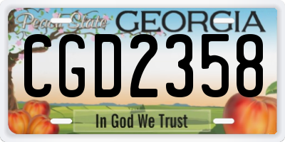 GA license plate CGD2358