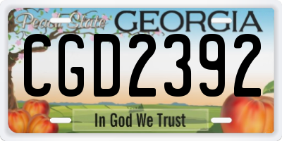 GA license plate CGD2392