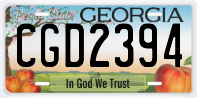 GA license plate CGD2394