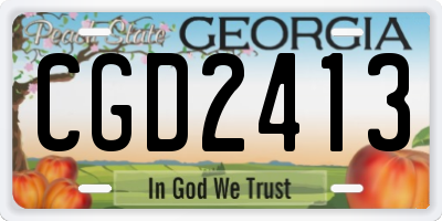 GA license plate CGD2413