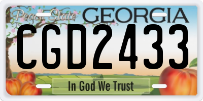 GA license plate CGD2433