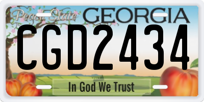 GA license plate CGD2434