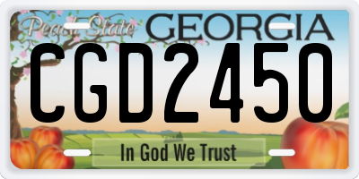 GA license plate CGD2450
