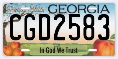 GA license plate CGD2583