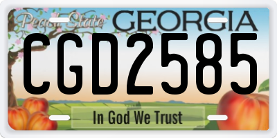 GA license plate CGD2585