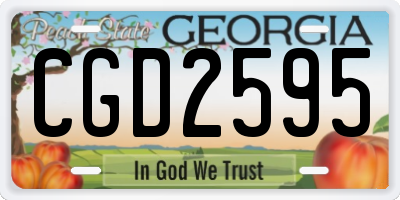 GA license plate CGD2595