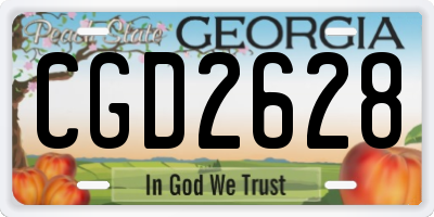 GA license plate CGD2628