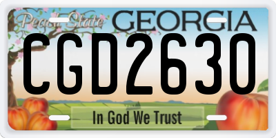 GA license plate CGD2630