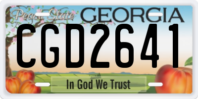 GA license plate CGD2641