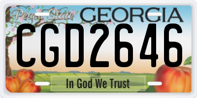 GA license plate CGD2646