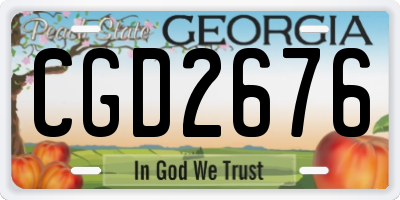 GA license plate CGD2676