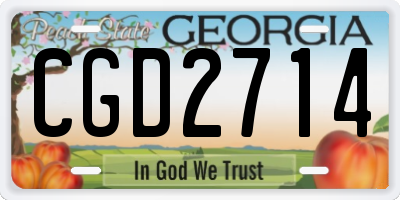 GA license plate CGD2714