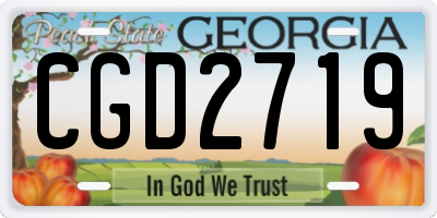GA license plate CGD2719