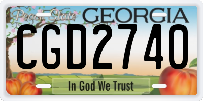 GA license plate CGD2740