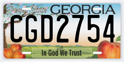 GA license plate CGD2754