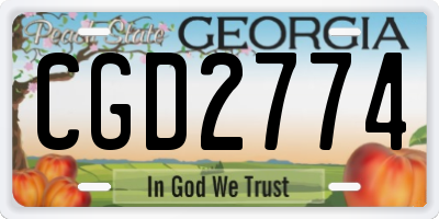 GA license plate CGD2774