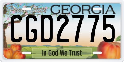 GA license plate CGD2775
