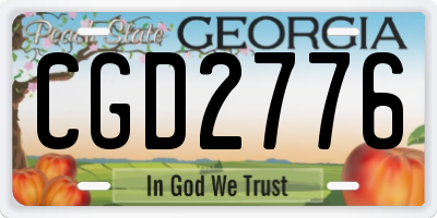 GA license plate CGD2776