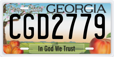 GA license plate CGD2779