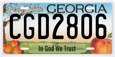 GA license plate CGD2806