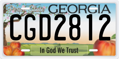 GA license plate CGD2812