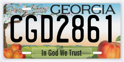 GA license plate CGD2861