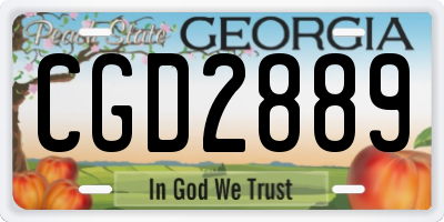 GA license plate CGD2889