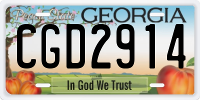 GA license plate CGD2914