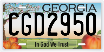 GA license plate CGD2950