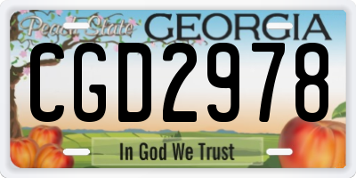GA license plate CGD2978