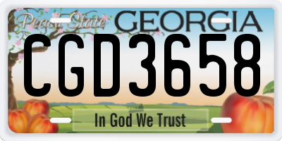 GA license plate CGD3658