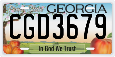 GA license plate CGD3679