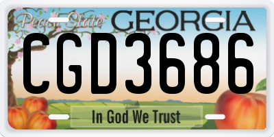 GA license plate CGD3686