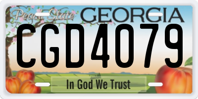 GA license plate CGD4079