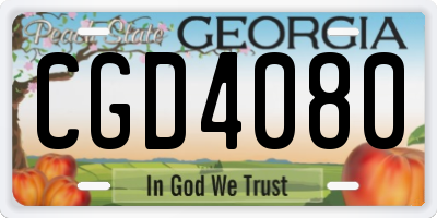 GA license plate CGD4080