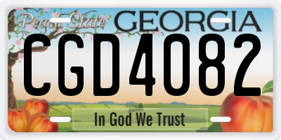 GA license plate CGD4082