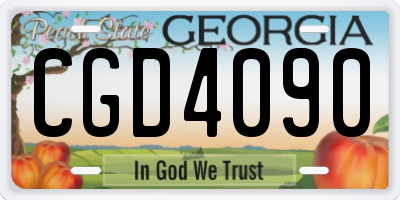 GA license plate CGD4090