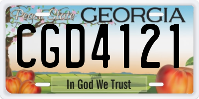 GA license plate CGD4121