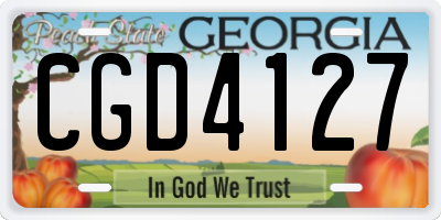 GA license plate CGD4127