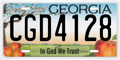 GA license plate CGD4128