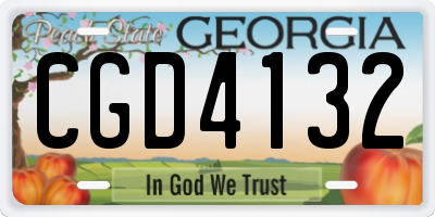 GA license plate CGD4132