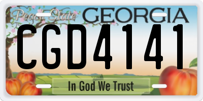 GA license plate CGD4141
