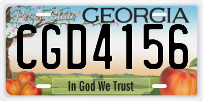 GA license plate CGD4156