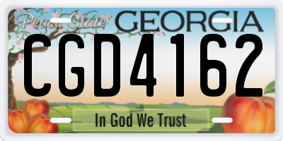 GA license plate CGD4162